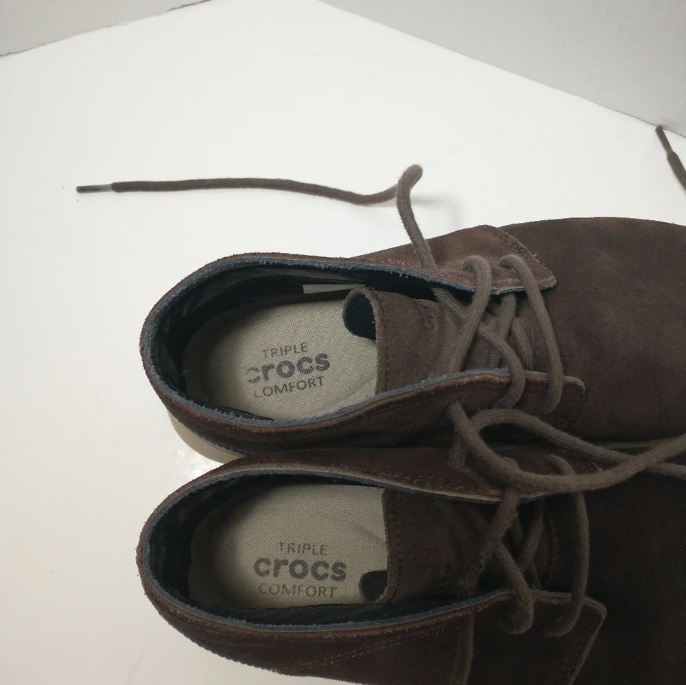 CROCS‎ Men's Dark Brown Kinsale Chukka Suede Boots, Size 10, Dapper